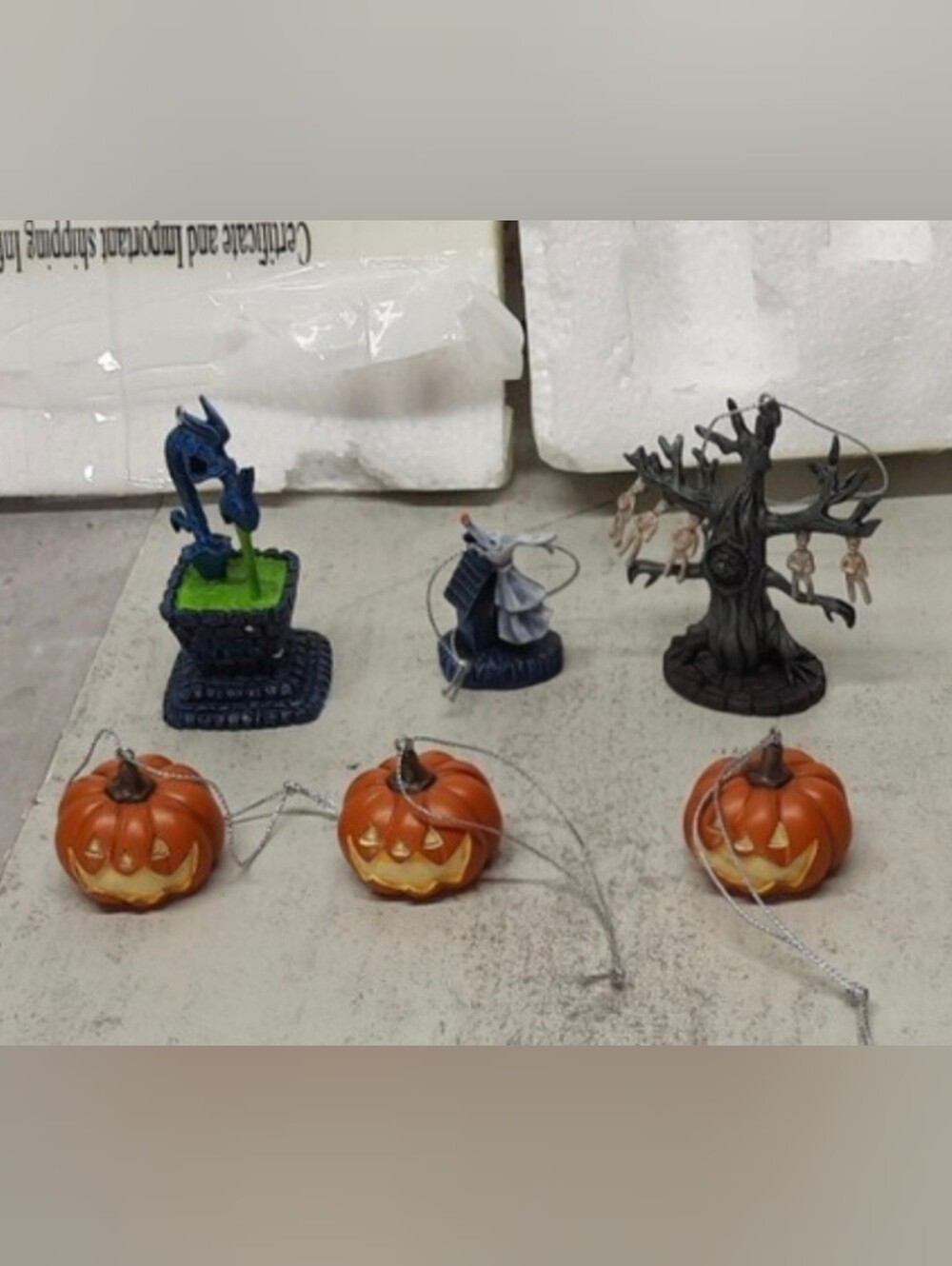 Hawthorne Village Nightmare Before Christmas "Halloween Town Ornaments" With coa